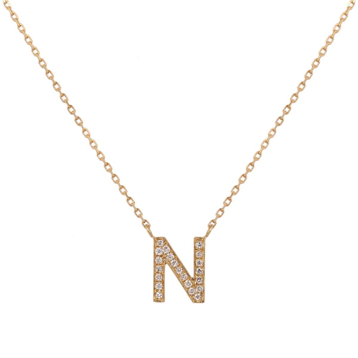 Ishq Personalized Pave Diamond Initial Necklace | Boom & Mellow