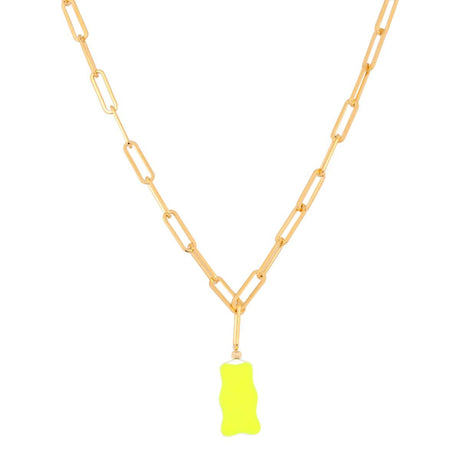 Buy Sorbet Island Neon Yellow Gummy Bear Necklace Online for Women | Free 3-Hour Delivery in Dubai | Boom & Mellow UAE