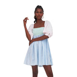 Buy Pitusa Light Blue Checkered Pattern Babydoll Dress Online for Women | Free 3-Hour Delivery in Dubai | Boom & Mellow UAE