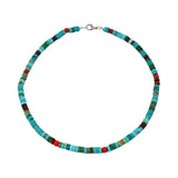 Buy Open Heart Mix Turquoise Disc Beads Red Coral Necklace Online for Women | Free 3-Hour Delivery in Dubai | Boom & Mellow UAE