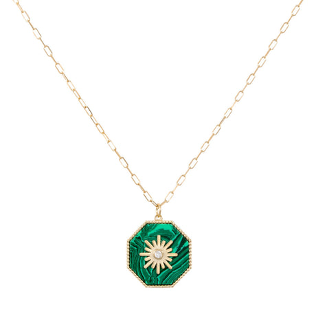 Buy Orchid Jewelry Joyful Sun Malachite Necklace Online for Women | Free 3-Hour Delivery in Dubai | Boom & Mellow UAE