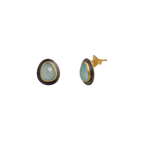 Buy Treisi Aqua Blue Chalcedony Pear Stud Earrings Online for Women | Free 3-Hour Delivery in Dubai | Boom & Mellow UAE