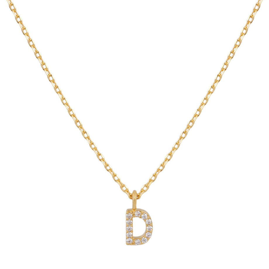 Diamond and gold hot sale initial necklace