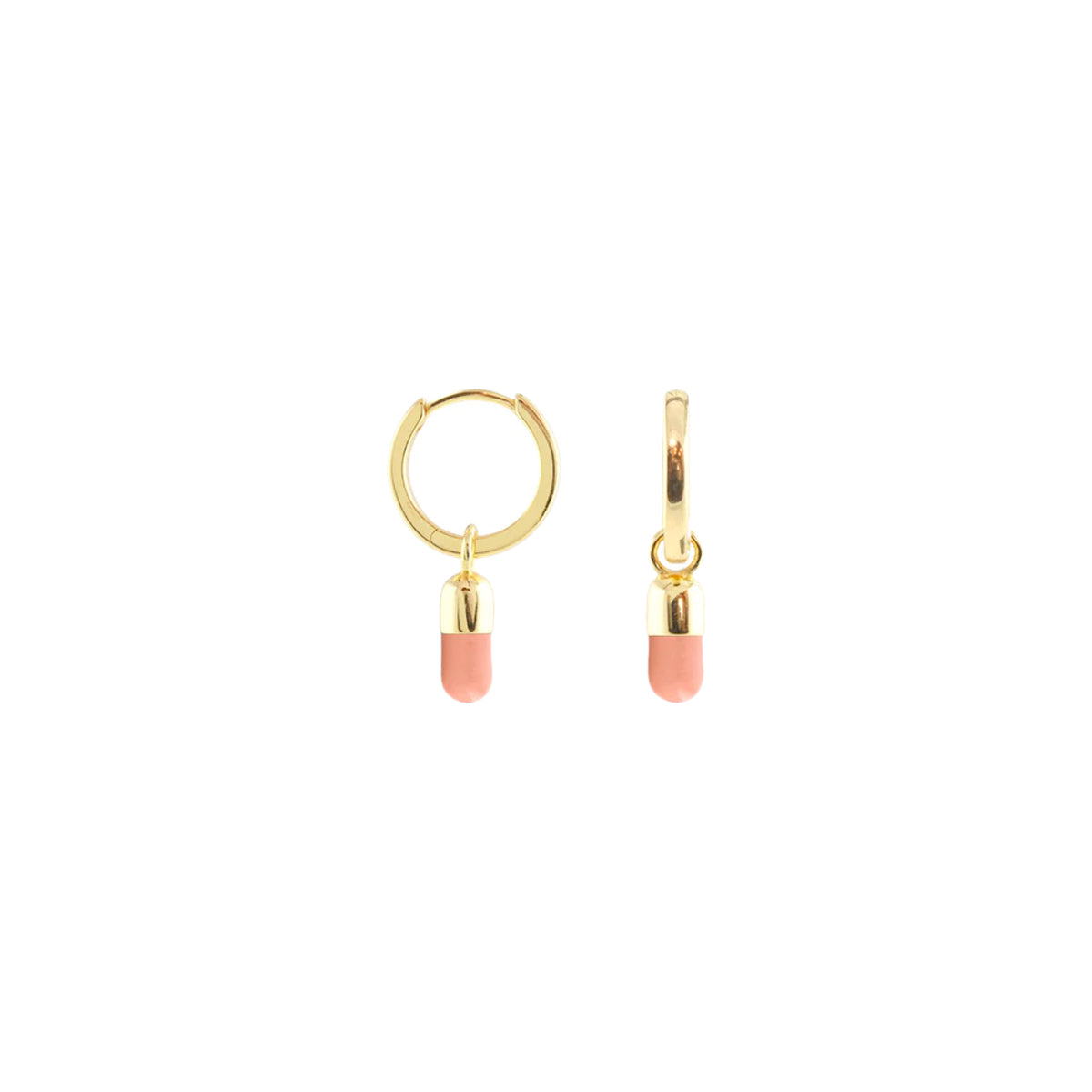 Buy Kris Nations Peach Gold Chill Pill Huggie Hoop Earrings Online for Women | Free 3-Hour Delivery in Dubai | Boom & Mellow UAE