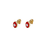 Buy You & Eye Oval Red Evil Eye Stud Earrings Online for Women | Free 3-Hour Delivery in Dubai | Boom & Mellow UAE