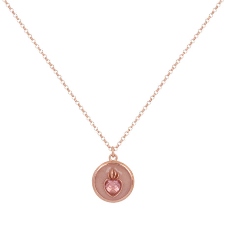 Buy Versari Flaming Heart Rose Quartz Necklace Online for Women | Free 3-Hour Delivery in Dubai | Boom & Mellow UAE