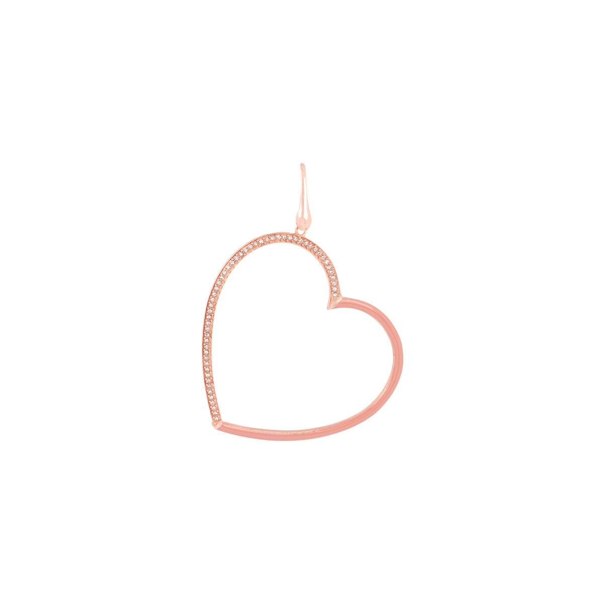 Buy Versari Half Pave Half Peach Dangling Heart Earring Online for Women | Free 3-Hour Delivery in Dubai | Boom & Mellow UAE