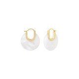 Tai Mother of Pearl Disc Huggie Earrings | Boom & Mellow