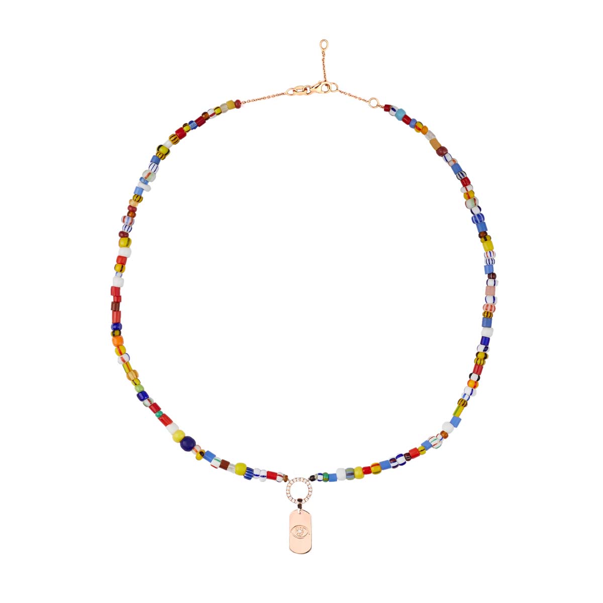 Buy Diane Kordas Rainbow Beaded Necklace Evil Eye Tag Pendant Online for Women | Free 3-Hour Delivery in Dubai | Boom & Mellow UAE