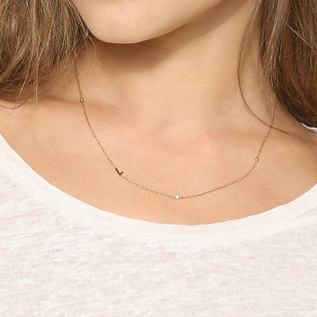 Buy Tai Sideways Initial Necklace Online for Women | Free 3-Hour Delivery in Dubai | Boom & Mellow UAE